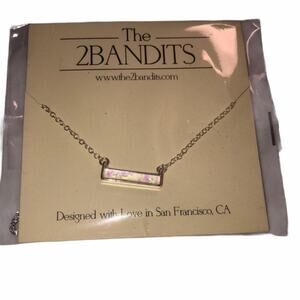 The 2Bandits Athens Silver Bar Necklace NEW